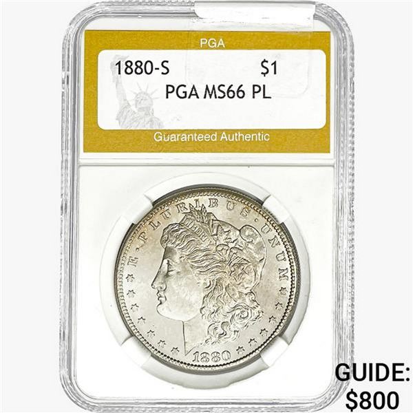 1880-S Morgan Silver Dollar PGA MS66 PL