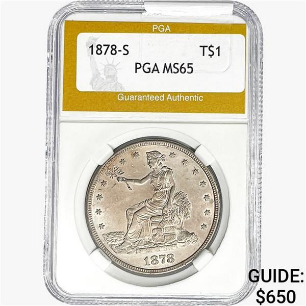 1878-S Silver Trade Dollar PGA MS65
