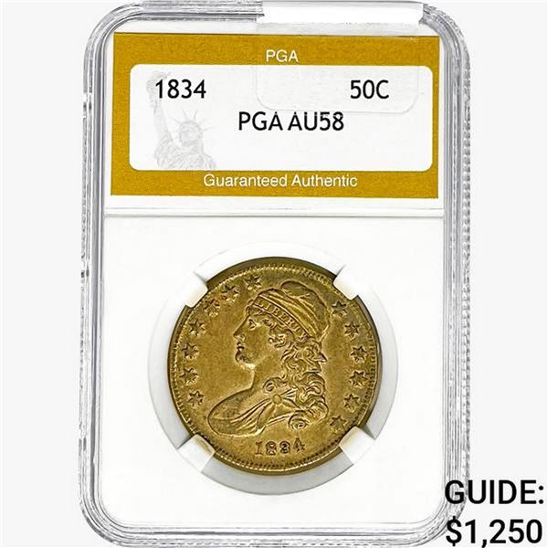 1834 Capped Bust Half Dollar PGA AU58