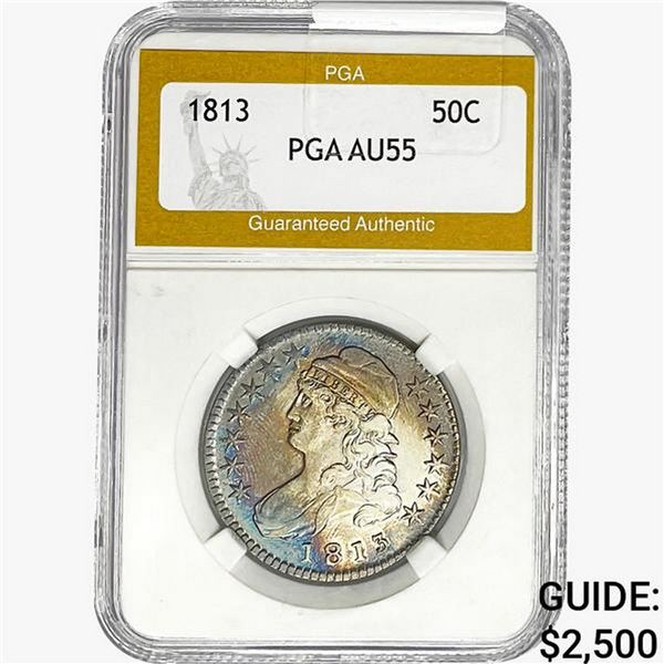 1813 Capped Bust Half Dollar PGA AU55