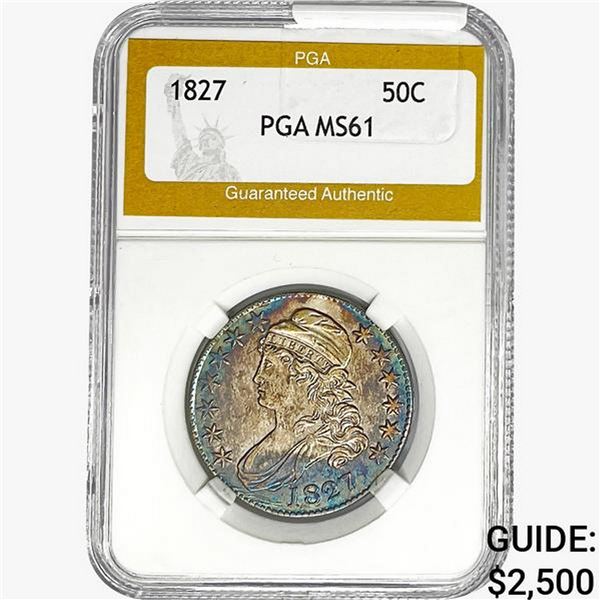 1827 Capped Bust Half Dollar PGA MS61