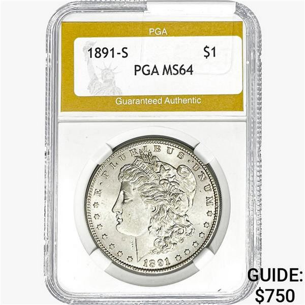 1891-S Morgan Silver Dollar PGA MS64