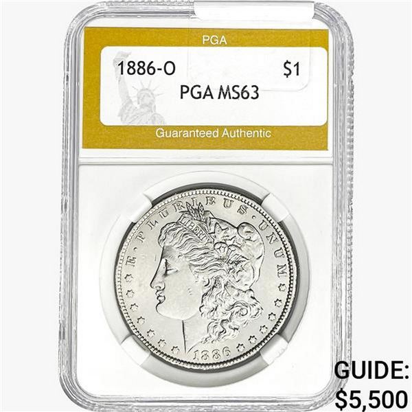 1886-O Morgan Silver Dollar PGA MS63