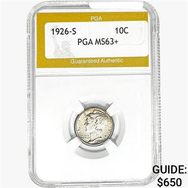 1926-S Mercury Silver Dime PGA MS63+