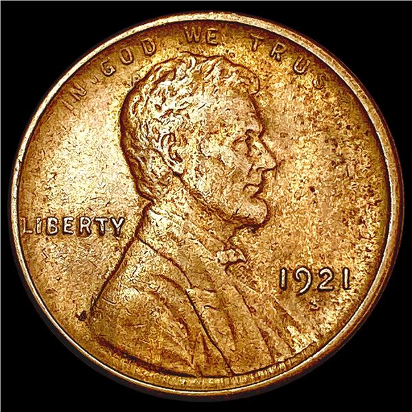 1921-S Wheat Cent CLOSELY UNCIRCULATED