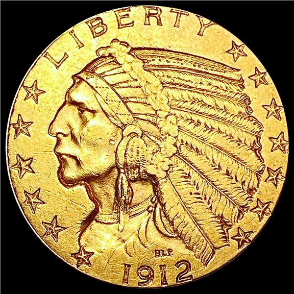 1912 $5 Gold Half Eagle CLOSELY UNCIRCULATED