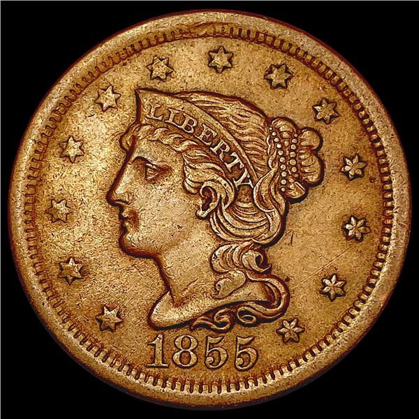 1855 Braided Hair Large Cent CLOSELY UNCIRCULATED