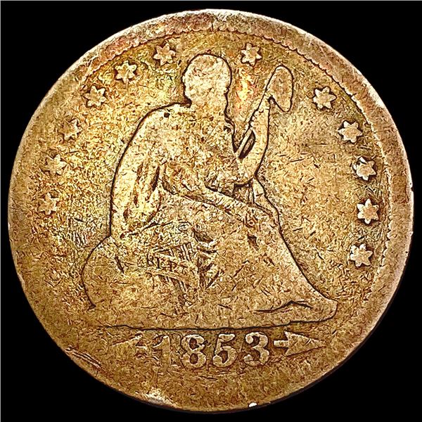 1853 Arrows and Rays Seated Liberty Quarter HIGH GRADE