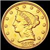 Image 1 : 1873 $2.50 Gold Quarter Eagle CLOSELY UNCIRCULATED