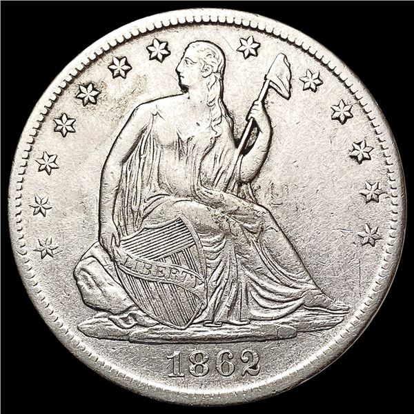 1862-S Seated Liberty Half Dollar CLOSELY UNCIRCULATED