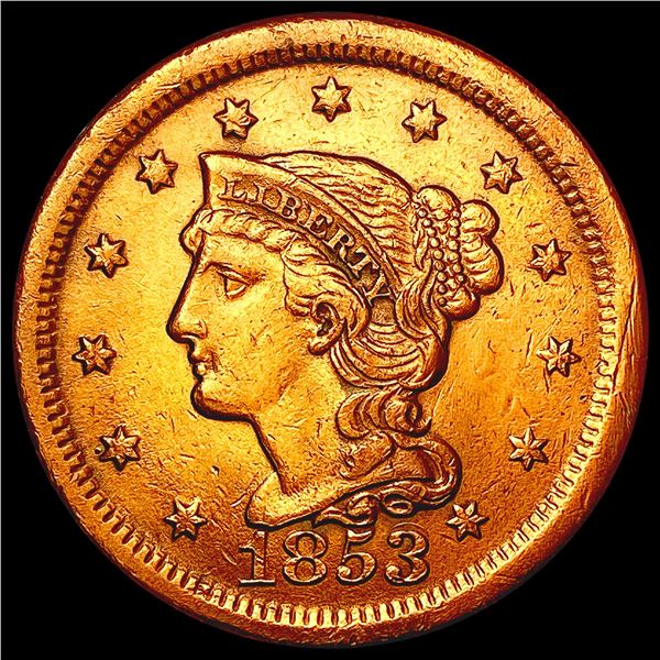 1853 RED Braided Hair Large Cent UNCIRCULATED