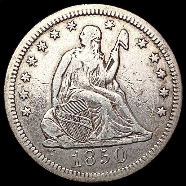 1850 Seated Liberty Quarter NEARLY UNCIRCULATED