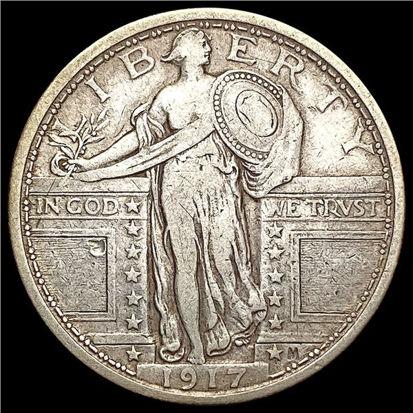 1917 T1 Standing Liberty Quarter LIGHTLY CIRCULATED