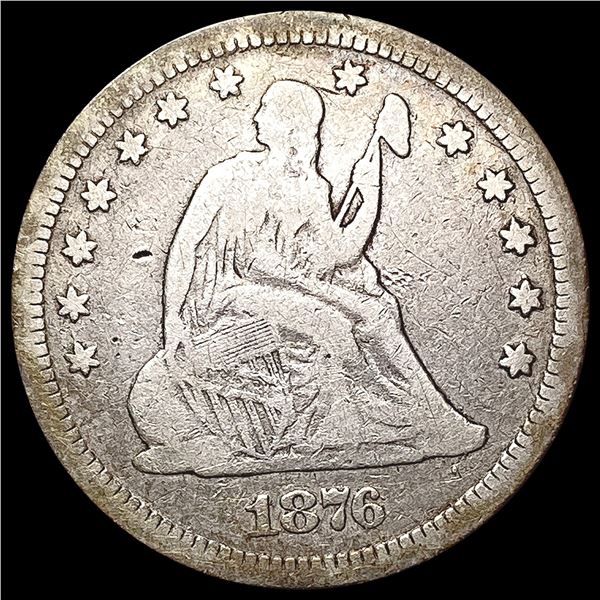 1876 CC Seated Liberty Quarter NICELY CIRCULATED