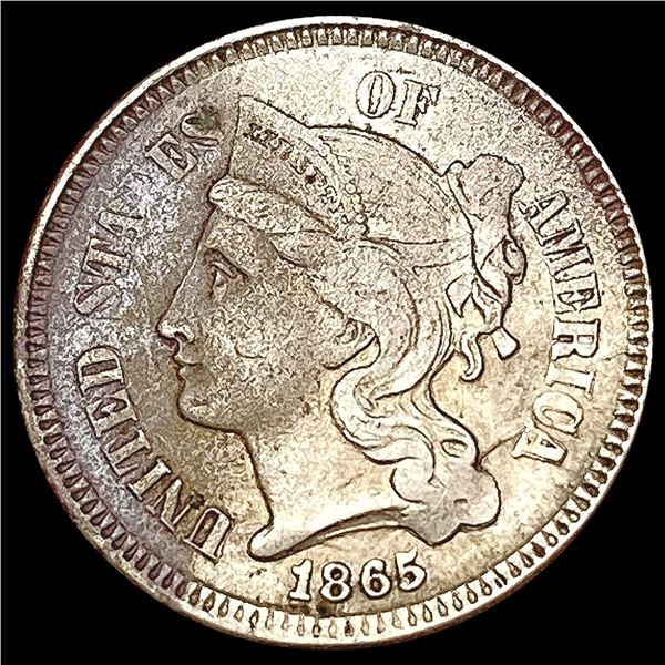 1865 Nickel Three Cent CLOSELY UNCIRCULATED