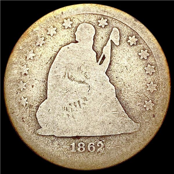 1862-S Seated Liberty Quarter NICELY CIRCULATED