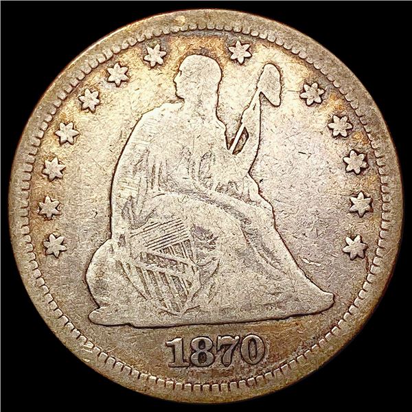 1870 Seated Liberty Quarter NICELY CIRCULATED