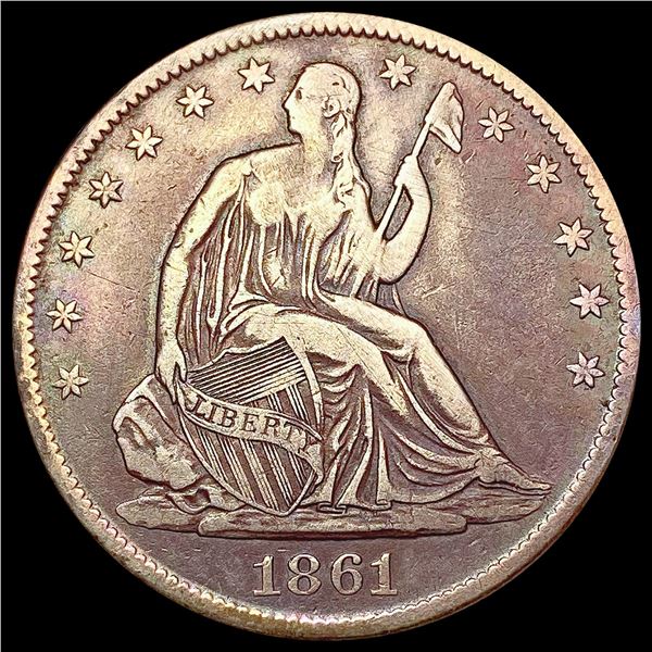1861-O Seated Liberty Half Dollar LIGHTLY CIRCULATED