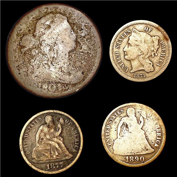 [4] 1801-1890-S Assorted US Type Coins HIGH GRADE