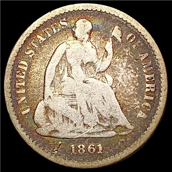 1861/0 Seated Liberty Half Dime NICELY CIRCULATED
