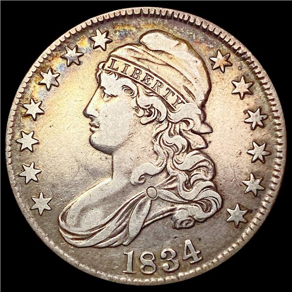 1834 Lg Dt Sm Lt Capped Bust Half Dollar LIGHTLY CIRCULATED