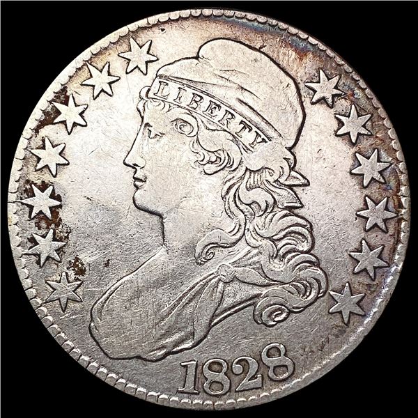 1828 Lg 8 Sq 2 Capped Bust Half Dollar CLOSELY UNCIRCULATED