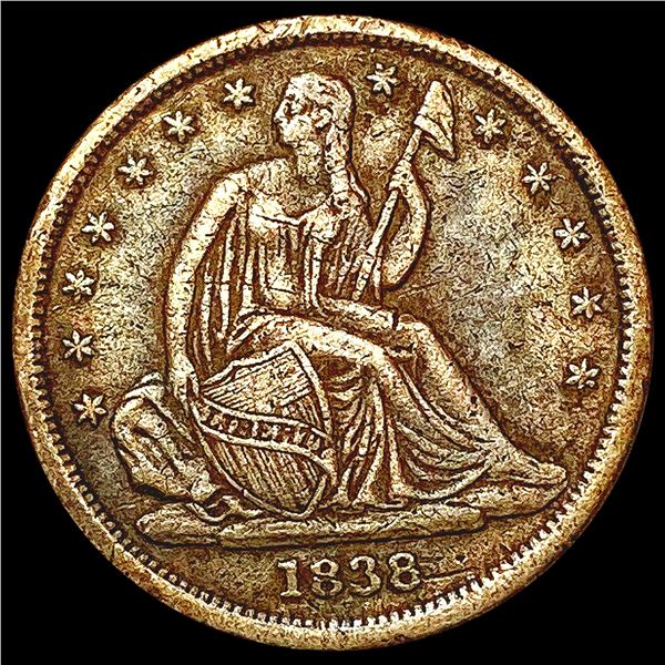 1838 Seated Liberty Dime LIGHTLY CIRCULATED