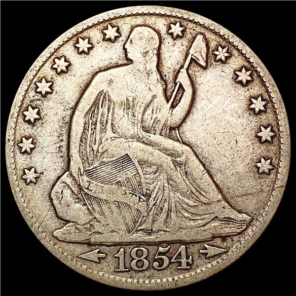 1854 Seated Liberty Half Dollar LIGHTLY CIRCULATED