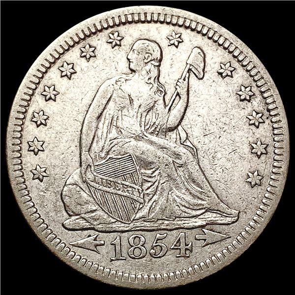 1854 Arrows Seated Liberty Quarter CLOSELY UNCIRCULATED