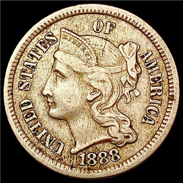 1888 Nickel Three Cent CLOSELY UNCIRCULATED