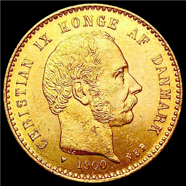 1900 Denmark Gold 10 Kroner .1296oz AGW UNCIRCULATED