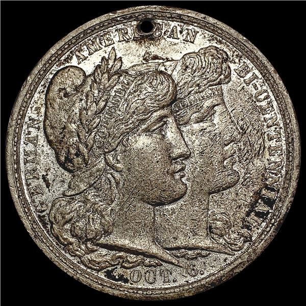 1883 German-American Bicentennial Token HIGH GRADE