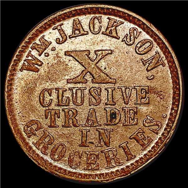 1863 Jackson Hall Store Token Michigan CLOSELY UNCIRCULATED