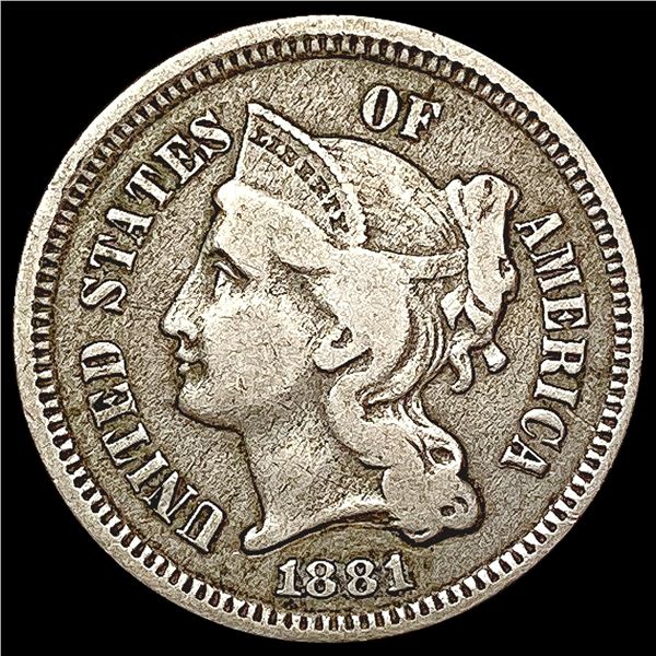 1881 Nickel Three Cent NICELY CIRCULATED