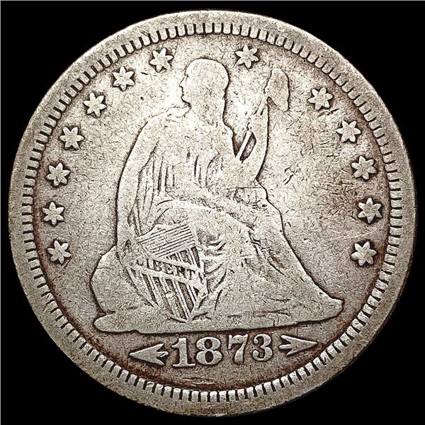 1873-S Arrows Seated Liberty Quarter NICELY CIRCULATED