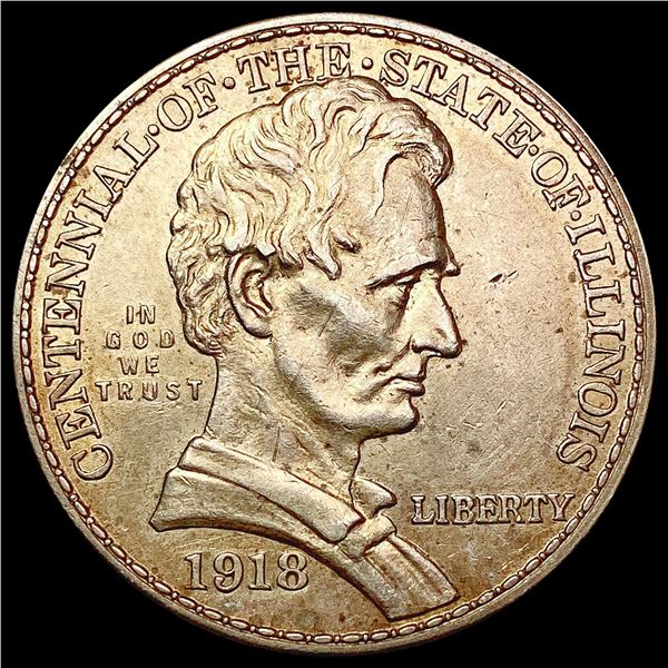1918 Illinois Half Dollar CHOICE AU