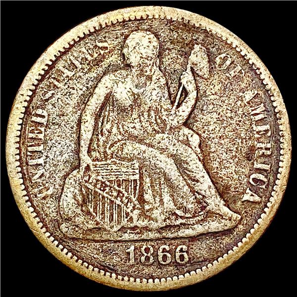 1866 Seated Liberty Dime LIGHTLY CIRCULATED