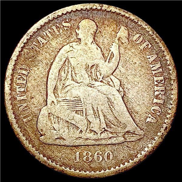 1860-O Seated Liberty Half Dime NICELY CIRCULATED
