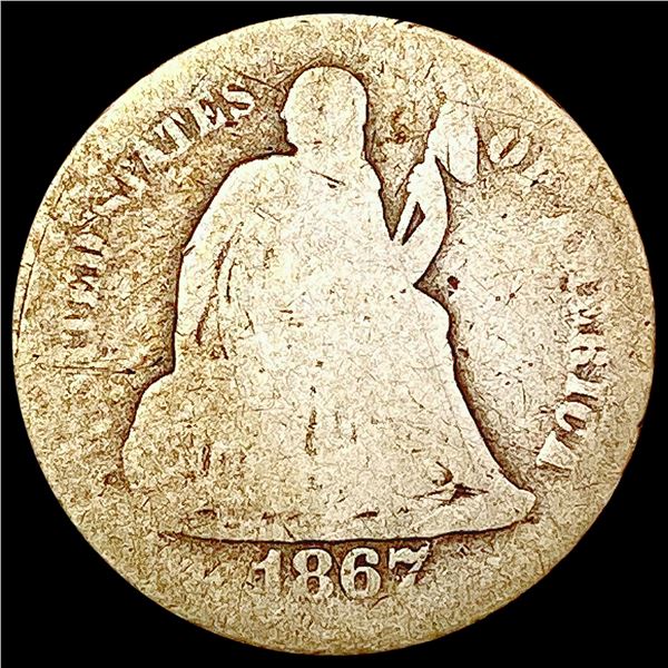 1867-S Seated Liberty Dime NICELY CIRCULATED