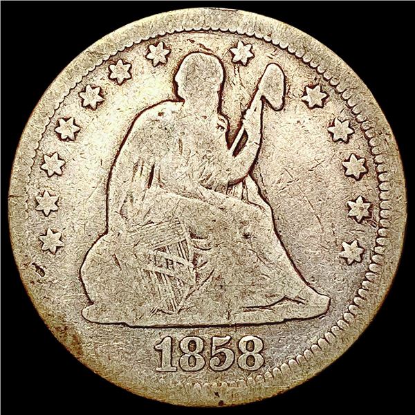 1858 Seated Liberty Quarter NICELY CIRCULATED