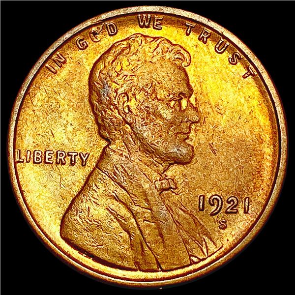 1921-S Wheat Cent CLOSELY UNCIRCULATED