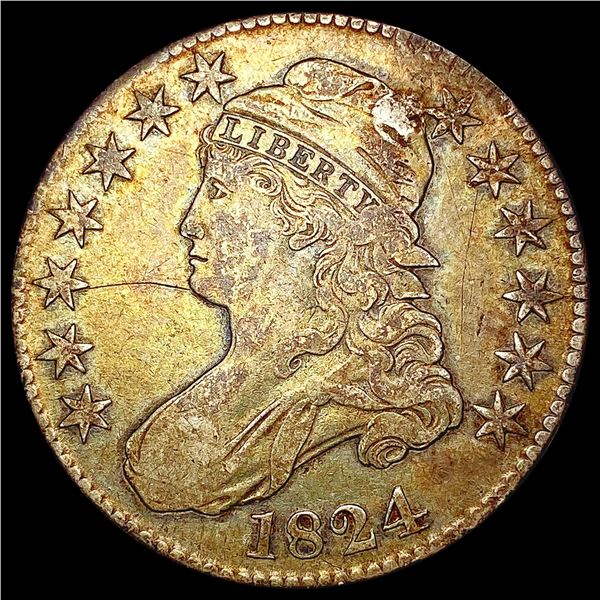 1824 Capped Bust Half Dollar LIGHTLY CIRCULATED