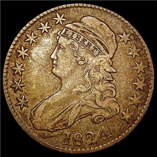 1824 Capped Bust Half Dollar LIGHTLY CIRCULATED