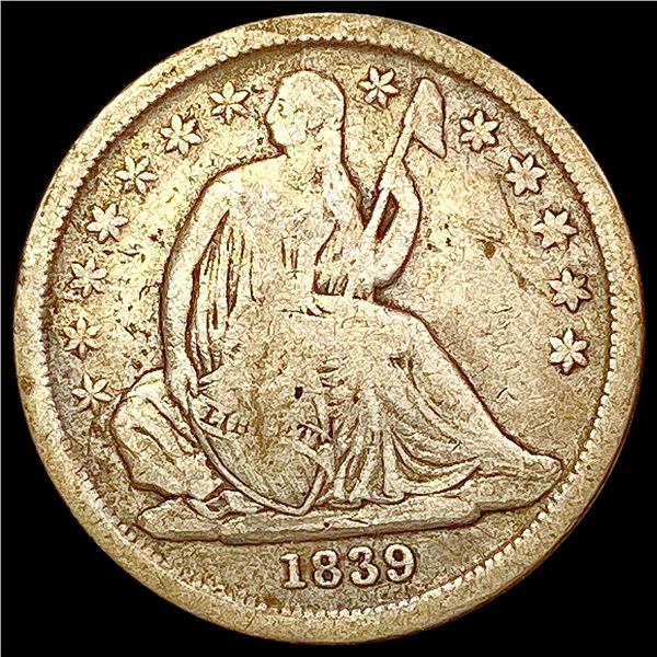 1839 Seated Liberty Dime NICELY CIRCULATED