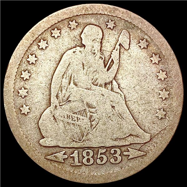 1853 Arrows Rays Seated Liberty Quarter NICELY CIRCULATED