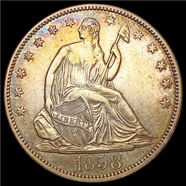 1858 Seated Liberty Half Dollar CLOSELY UNCIRCULATED