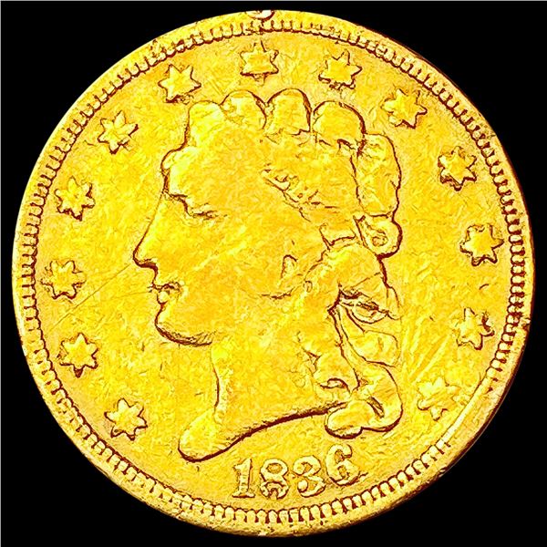 1836 $2.50 Gold Quarter Eagle NICELY CIRCULATED