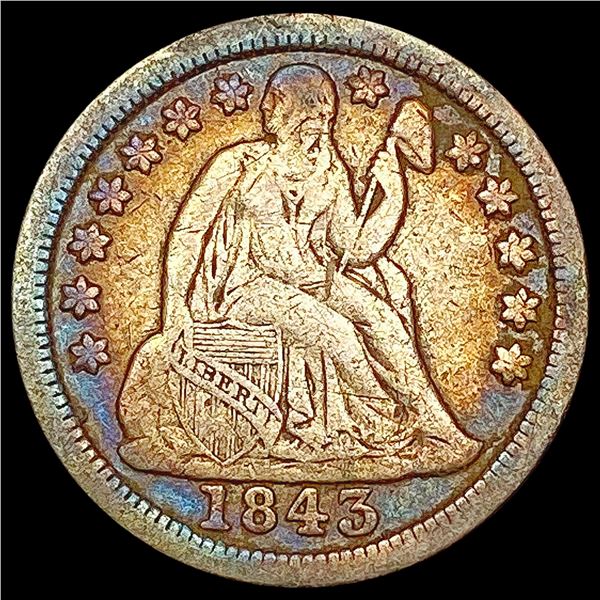 1843 Seated Liberty Dime LIGHTLY CIRCULATED