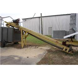 INCLINE WASTE BELT CONVEYOR, 20' L X 20" W, W/ MOTOR & DRIVE