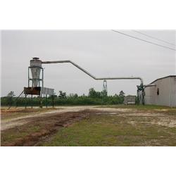 DUST HANDLING SYSTEM, LINCOLN 50 HP MOTOR, 36" BLOWER, DUST COLLECTOR, SINGLE TRUCK STOP LOADING/LEV